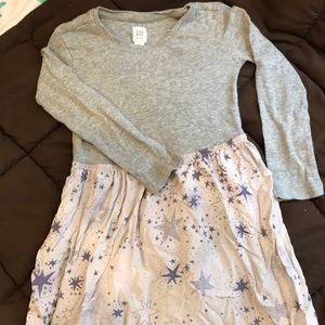 Gap kids, 4-5 long sleeved cotton dress with stars
